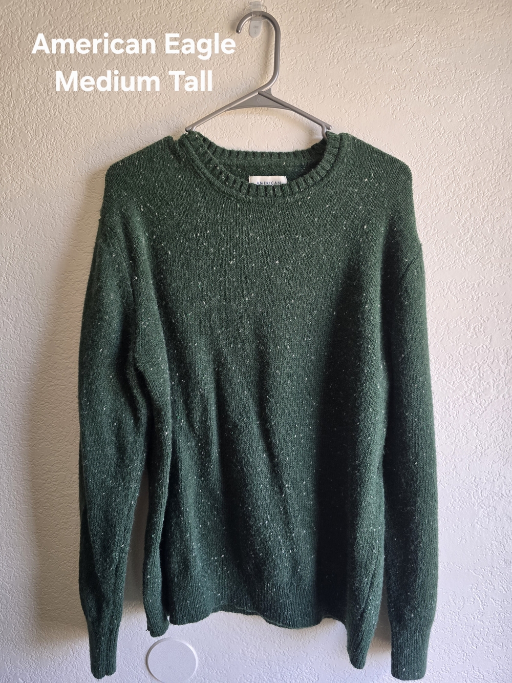 American Eagle Outfitters Dark Green Speckled Crewneck Sweater NWOT